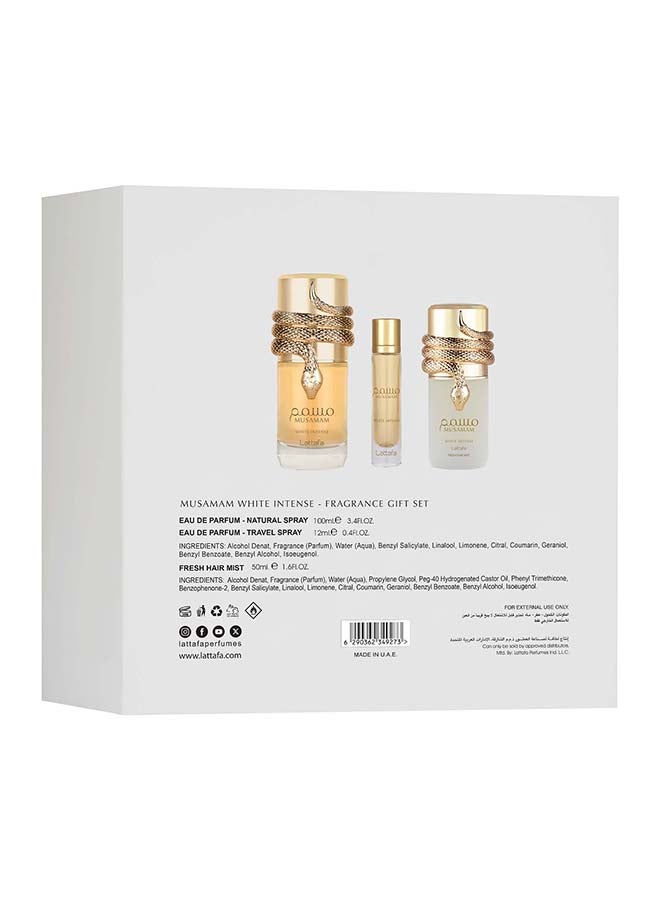 Lattafa Gift Set - Musamam White Intense 100 Ml + 12ml + Hairmist - Image 2
